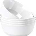 Hioasis 8 Pack Plastic Serving Bowls 128oz White Plastic Bowls Heavy Duty Disposable Serving Bowls for Party Snack & Salad & Candy & Bar Buffet