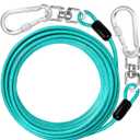 jenico Dog Tie Out Cable: 30 ft Dog Lead for Yard - Heavy Duty Chain Leash Outside for Small Large Dogs Up to 500 lbs - Outdoor Dog Runner Tether (Teal)
