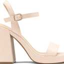 DREAM PAIRS Heels for Women Block Chunky Platform High Heels Open Toe GISELLE Fashion Wedding Party Evening Prom Dance Ankle Strap Dress Pump Sandals Shoes (5, Nude)