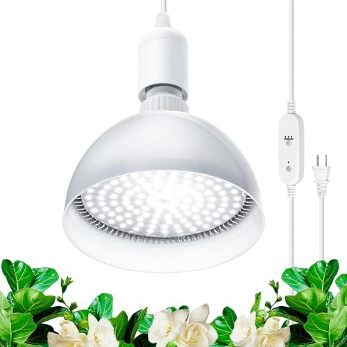 Barrina LED Grow Light Bulb with Timing and Hanging System, 25W Full Spectrum, 4H/9H/14H Timer, Hanging Grow Lights for Indoor Plants with 16.4FT Power Cord, Plug in Pendant Light for Plants