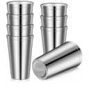 Zopeal Stainless Steel Cups 16 Oz, Double Wall Vacuum Pint Cup Tumbler, Stackable Metal Unbreakable Drinking Glasses for Home and Outdoor(Silver,8 Pcs)