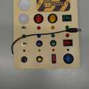 Busy Board Montessori Toys for Toddler, Wooden Sensory Board Switch Toy with Shape Sorter LED Light Up Toys Educational Plane Travel Activity for Girls & Boys