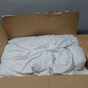 DWR Luxury Down Feather Fibers Comforter Full/Queen, Hotel-Style Fluffy Duvet Insert, Ultra-Soft Cotton Blend Fabric, High Fill Power 46oz Medium Weight for All Season(90x90, White)