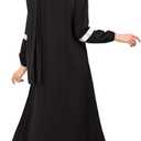 DAZCOS Women Muslim Abayas Dress with Hijabs Long Sleeve Modest Dubai Outfits Arabian Robe Prayer Clothes