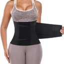 Waist Trainer Belt for Women Belly Fat Waist Cincher Trimmer Ab Belt Tummy Control Body Shaper with Triple Wrap (Black)