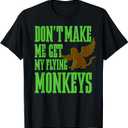 Wizard of OZ Wicked Witch Get My Flying Monkeys T-Shirt (Small, Black)