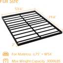 Maenizi Box Spring 2 Inch Low Profile, Heavy Duty Metal Box Spring Bed Base Bunkie Board, Mattress Foundation, Easy Assembly, Noise Free, Black