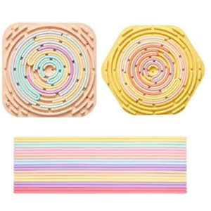 2 Pack Sensory Activity Board with 20 Random-Color Strings, Double-Sided Silicone Sensory Fidget Toy for Kids and Adults with Autism, ADHD, Silent, Stress Relief, Calming, Focus, Gift for Girls Boys