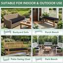 Summsun Outdoor Bench Cushion: Waterproof and Fade Resistant Patio Furniture Cushions - Non-Slip Bench Pad Cushion with Removable Cover for Garden Swing Porch Sofa Settee, 48 x 18 x 3 Inch, Black