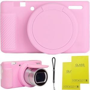 Camera Case for Sony ZV-1,ZV1 Camera Soft Case Cover Rubber Camera Sleeve with Removable Lens Cover,Anti-Scratch Slim Fit Soft Sleeve with ZV1 Screen Protector and Strap Wrist. (Pink)