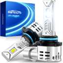 Marsauto HB3 Fog Light for Powersports ATV/UTV, 60,000LM 9005 Driving Light Bulbs with Silent Fan, Plug and Play, Off-Road Use or Fog Light, Pack of 2