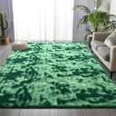 Large Area Rugs for Living Room Bedroom, 6 x 9 Ft Non-Slip Modern Area Rug, Soft Tie-Dyed Thickened Memory Foam Rug, Comfy Indoor Carpet for Boys Girls Room Nursery Dorm Home Decor, Emerald Green