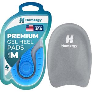 Orthopedic Heel Cups, 4 Pack, for Heel Pain Relief, Plantar Fasciitis, Bone Spurs, Pain Relief Protectors of Sore or Bruised Feet, Foot Relief Support, Comfort Cushion Insoles for Women/Men (2 Pairs Blue Nova)