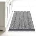 Bcoimo 24"×17" Chenille Bath Mat – Non-Slip with Backing Bath Rug Ultra-Absorbent and Machine Washable Bathroom Mat Quick-Dry Design. Ideal for Bathroom and Tub Areas