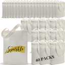 40 Pieces Sublimation Canvas Tote Bags Bulk Blank Tote Bags Screen Printing Reusable Polyester Grocery Bags for Sublimation Heat Transfer Vinyl DIY Crafting White, 14x16 Inch