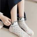 GORGLITTER Women's 5 Pairs Crew Socks Vintage Cute Patterned Casual Dress Ankle Socks (L)