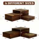 6 Pack Wooden Buffet Risers Rustic Wood Cupcake Stand Catering Supplies Buffet Display with Mini Signs Food Risers for Buffet Table Dessert Display Stand for Home Decor Party Wedding Birthday