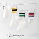 women's men's selected Athletic round neck socks cotton stripe socks 5/10 pairs (White)