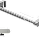 VEHHE Kitchen Towel Holder, Hand Screwed Telescopic Kitchen Towel Rack, Stainless Steel Adjustable Length and Width Over The Cabinet Door Towel Rack with EVA Foam Pad (Silver) (Tool-free Installation | Silver)