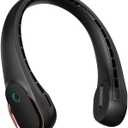 FrSara Neck Fan, Bladeless Neck Fan,Upgraded 5200mAh,Long Endurance,Upgraded air volume,Easier to Use,360 Cooling,No Hair Twisting,Non-Slip Material,Rechargeable,3-Speed (Bronze Black)