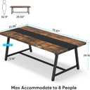 Tribesigns Dining Table for 8 People, 70.87-inch Rectangular Wood Kitchen Table with Strong Metal Frame, Industrial Large Long Dining Room Table for Big Family (Rustic Brown), 70.87 inches x 33.46 inches x 29.92 inches