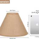 Burlap Empire Lamp Shades Set of 2, 6" Top x 16" Bottom x 10.8" High, Brown Lamp Shades for Table Lamps Floor Lamps, Natural Linen Lampshades Replacement, Spider, Harp Holders Included, Easy Assembly