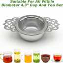 8 Pack Stainless Steel Tea Drain Strainer, Tea Filter Mesh, Teas Drip Bowls, Teapot Strainer With Petal Handles Teas Divider Sliver Small Fine Mesh Strainers for Loose Juice Coffee