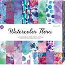 48 sheets 12x12 Scrapbooking Cardstock Decorative Paper Pack - Watercolor Flora - for Card Making Journaling Planner Origami Scrapbook Collage Paper Materials Supplies