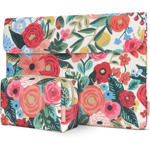 DOMISO 17 inch Laptop Sleeve Protective Case Cover Compatible with 17-17.3 inch HP Dell ASUS Lenovo Chromebook,Waterproof Computer Cases Bag with Accessory Pouch,Rose