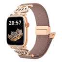 Braided Stretchy Bands with Magnetic Clasp for Apple Watch Band 40mm 38mm 41mm 42mm 44mm 45mm 46mm 49mm, Bling Crown Designer Soft Nylon Sport Solo Loop for iWatch Series 10 9 8 7 6 5 4 3 Ultra 2 1 SE