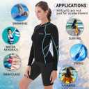 GoldFin Wetsuit Top Women, 2mm Wetsuits Jacket Long Sleeve Neoprene Tops for Water Aerobics Diving Surfing Swimming (Black, M)