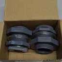 JoyTube 1 Female PVC Bulkhead Fitting with Plug Silicon Seal Gasket Water Tank Connector for 1.77 Inch or 2 Inch Hole Saw Rain Barrels, Aquariums (pack of 2)