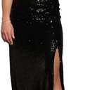 David's Bridal Sculpted Strapless Neckline Sequin Sheath Dress (14, Black)