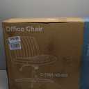 DUMOS Criss Cross Legged Chair Wide Comfy Home Office Desk Seat, No Wheels Armless Computer Task Seating, Swivel Vanity Chair Height Adjustable for Makeup Bedroom, Fabric Beige