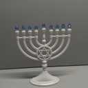 The Dreidel Company Traditional LED Electric White Hanukkah Menorah - Large Size 13-Inches Tall Battery or USB Powered - Includes a Micro USB Charging Cable