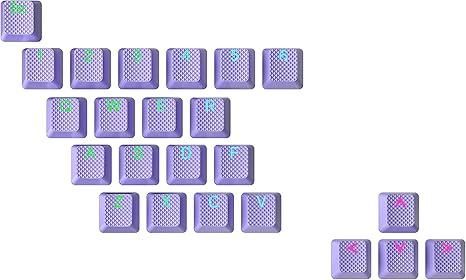 Ranked Rubber Keycap Set | Double Shot Translucent | OEM Profile for Mechanical Gaming Keyboard (Lavender, 23 Keys)