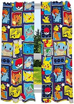 Pokémon Kids Room Window Curtains Drapes Set, 82 x 63 in, (Officially Licensed Product) by Franco