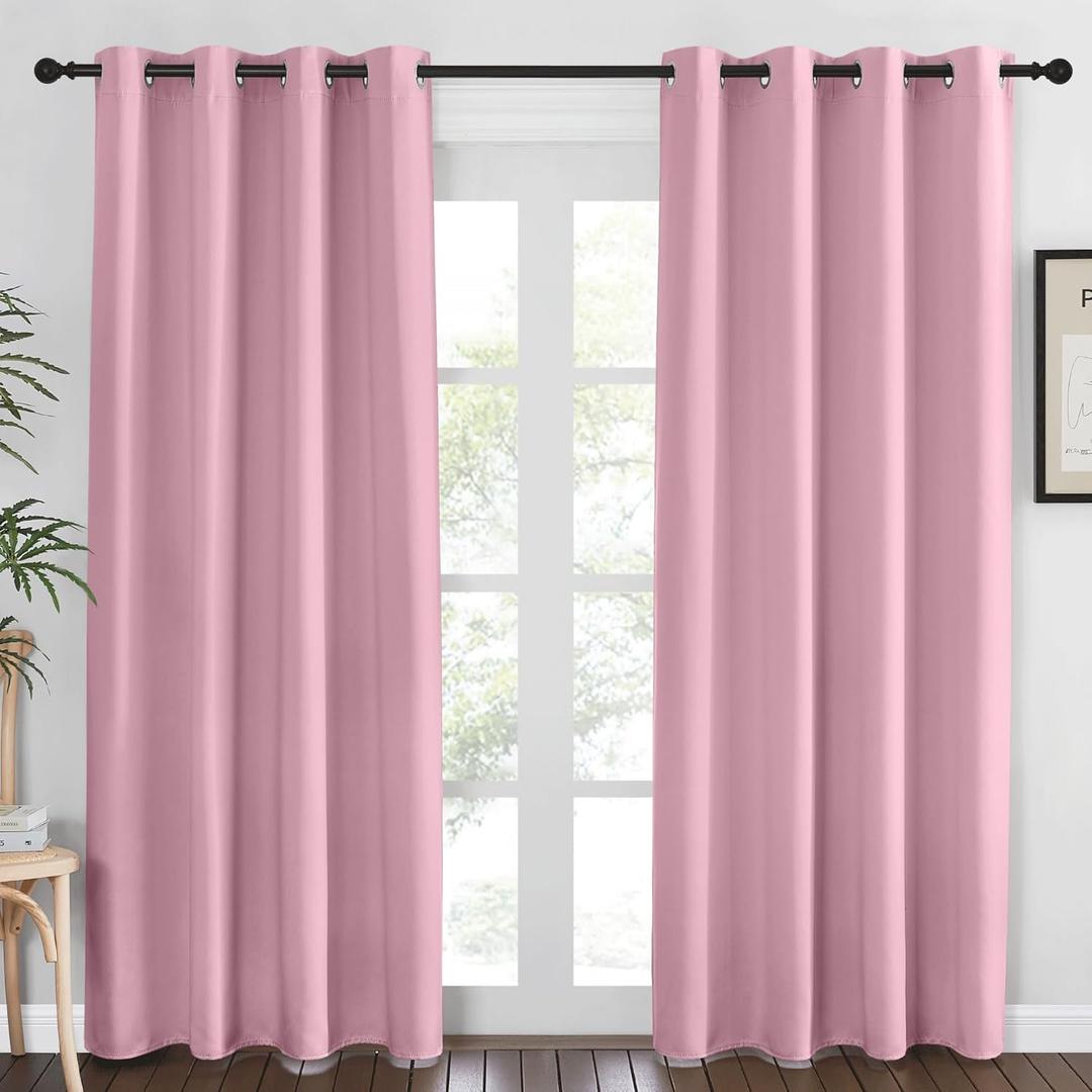 NICETOWN Blackout Curtains 84 Inch Length, Thermal Insulated Room Darkening Drapes Grommet Window Covering for Living Room Bedroom (W52 x L84 Inch, 1 Panel, Rouge Pink) NICETOWN Blackout Curtains 84 Inch Length, Thermal Insulated Room Darkening Drapes Grommet Window Covering for Living Room Bedroom (W52 x L84 Inch, 1 Panel, Rouge Pink)