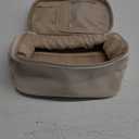 Prite Makeup Bag, Large Capacity Portable Travel Cosmetic Bag, Waterproof Makeup Organizer for Women with Handle and Divider(Beige)
