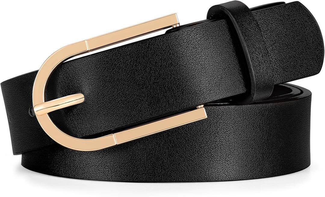 XZQTIVE Women Leather Belt for Jeans Pants Fashion Ladies Black Dress Belt with Silver Buckle Plus size Belts for Women, 4 Pack XZQTIVE Women Leather Belt for Jeans Pants Fashion Ladies Black Dress Belt with Silver Buckle Plus size Belts for Women, 4 Pack