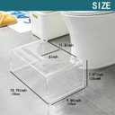 Acrylic Toilet Stool Squat Set of 2, Squatting Toilet Stool for Adults Kids,Modern Design Pooping Stool, Easily Blend into Any Bathroom (Clear-2PCS)