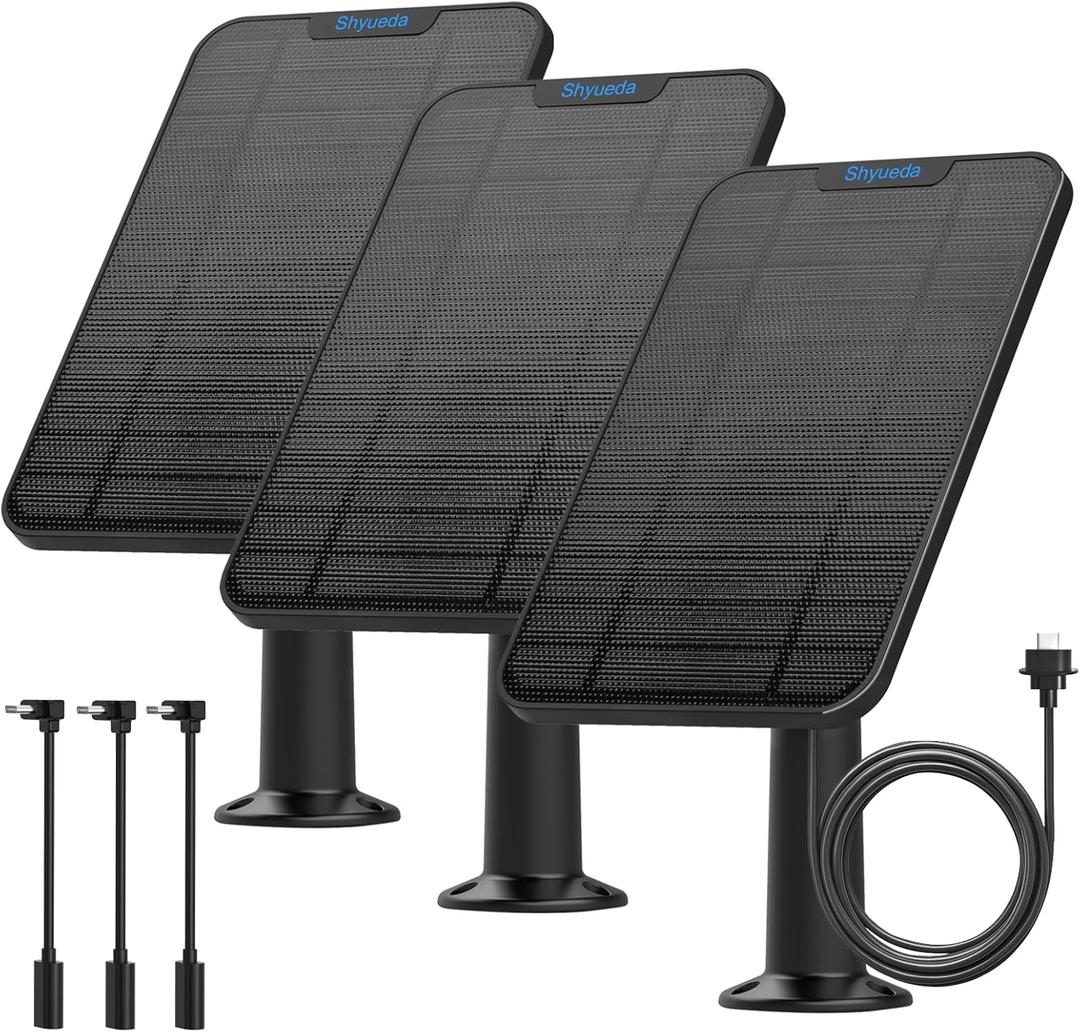 4W Solar Panel Charging Compatible with Blink 3rd Gen/XT/XT2/4th Gen Camera,with 13.1ft Waterproof Charging Cable, IP65 Weatherproof,Includes Secure Wall Mount(3-Pack)