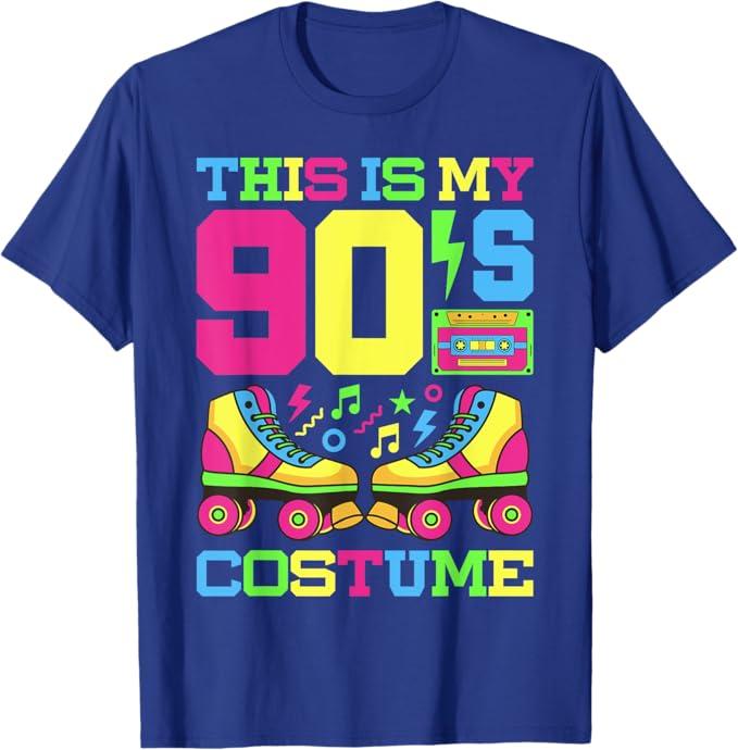 90s Costume 1990s Theme Party Nineties Styles Fashion Outfit T-Shirt (Small, Black)