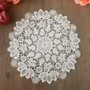 White Vintage Crochet Doilies 6 Inches Round Cotton Handmade Lace Placemats Doilies for Tables Kitchen Dining Room Party Wedding Birthday Dressers Decoration (Hydrangea) (Hydrangea)