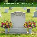 16 Bundles 7 Styles Artificial Flowers for Outdoors, UV Resistant No Fade Fake Plants Outdoor Faux Flowers Plant Silk Daisy Boston Fern Lavender Flowers for Cemetery Outside Planters Porch Patio Home