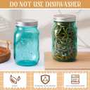 Tessco for you 6 Pcs 16 oz Mason Jars with Lids Regular Mouth Glass Canning Jar for DIY Crafts Flower Decor, Storage, Canning, Pickling, Preserving, Dishwasher Not Allowed(Peacock Green)