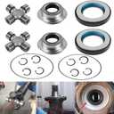 Front Axle Seal U Joint Kit & Inner Knuckle Oil Seals & Outer Tube Seals & Hub O-Rings for 2005-2019 FordF250 F350 F450 F550 Super Duty Dual Rear Wheel 4x4 Trucks with Dana Super 50 60 Front Axles (16 pcs)