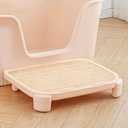 Cat Litter Mat Litter Trapping Mat,19.69"X15.95"X3.54" Litter Box Mat,Waterproof Cat Mats for Litter Large,Easy Clean,Non-Slip Litter Mat for Cat,Urine-Proof Kitty Litter Catcher Mat,Washable (Cream)