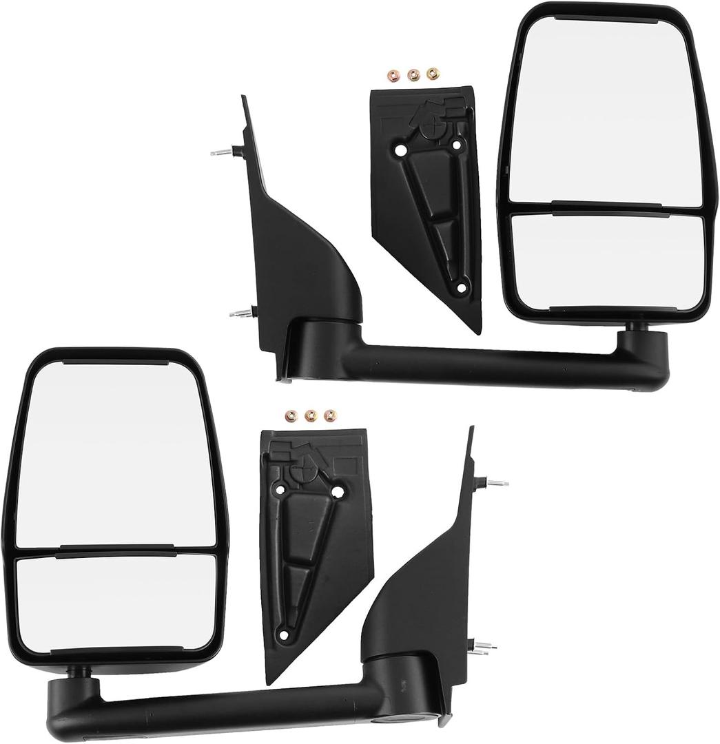 JDMSPEED Left Driver & Right Passenger Side View Mirror Compatible with 2003-2019 Chevy Express GMC Savana 1500/2500/3500 with Manual Adjustment Textured Exterior Mirror GM1321426