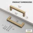Goldenwarm 20 Pack 3-3/4in Champagne Bronze Cabinet Pulls Gold Cabinet Handles Bronze Drawer Pulls Champagne Gold Drawer Handles Square Kitchen Dresser Hardware for Bedroom Cupboard